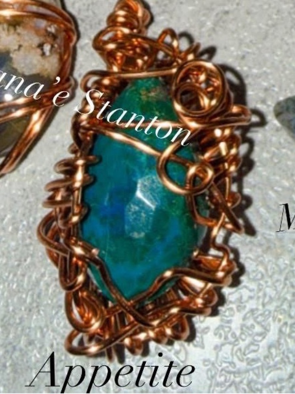 Handcrafted Copper Wire-Wrapped appatite Pendant Necklace - Persephone XVIII
